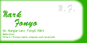 mark fonyo business card